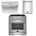 30 Inch Gas Range, Wall Mount Range Hood, Dishwasher Z359