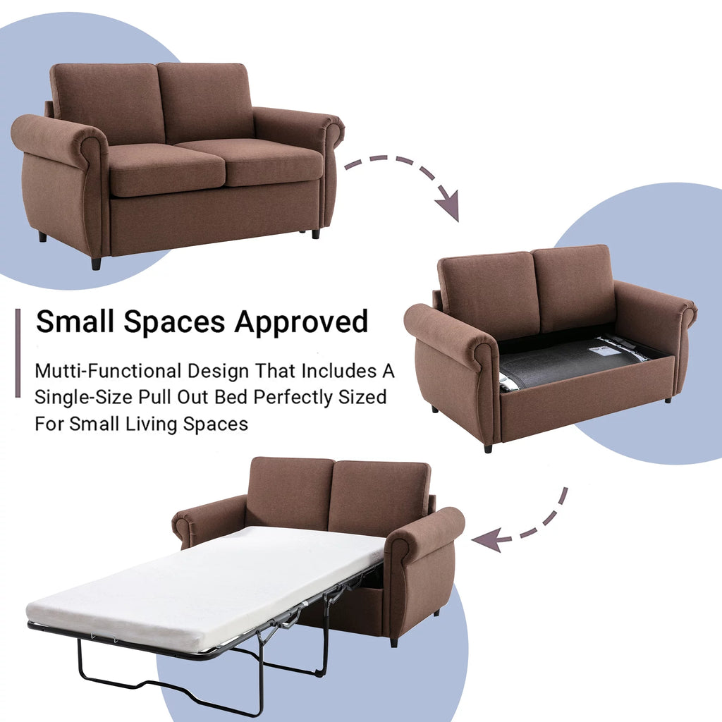 Brown Twin Size Pull Out Sofa Bed K623933