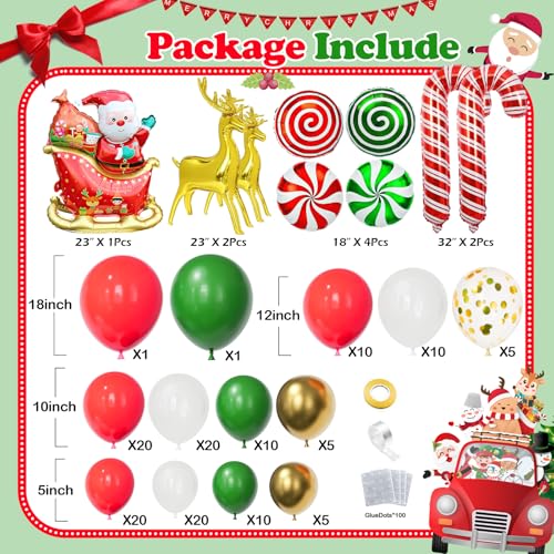 Red White Green Gold Christmas Balloon Arch Kit Z57390