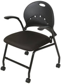 Black 4-Chair Set with Casters A783792