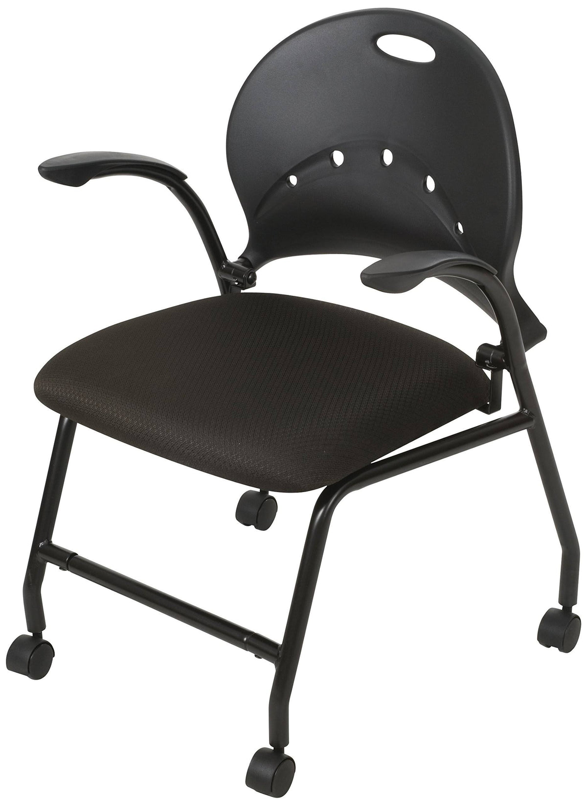Black 4-Chair Set with Casters A783792