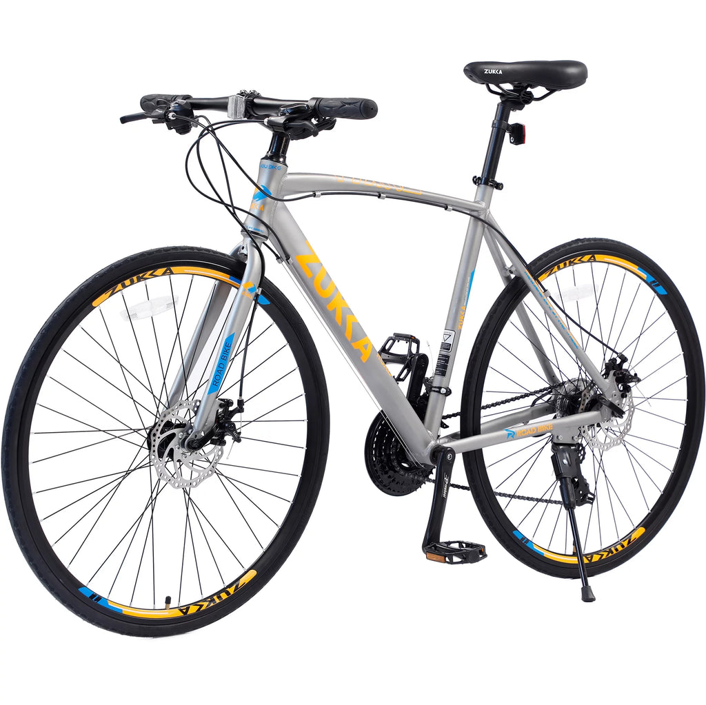 24 Speed 700C Aluminum Flat Bar Road Bike with Disc Brakes V1225