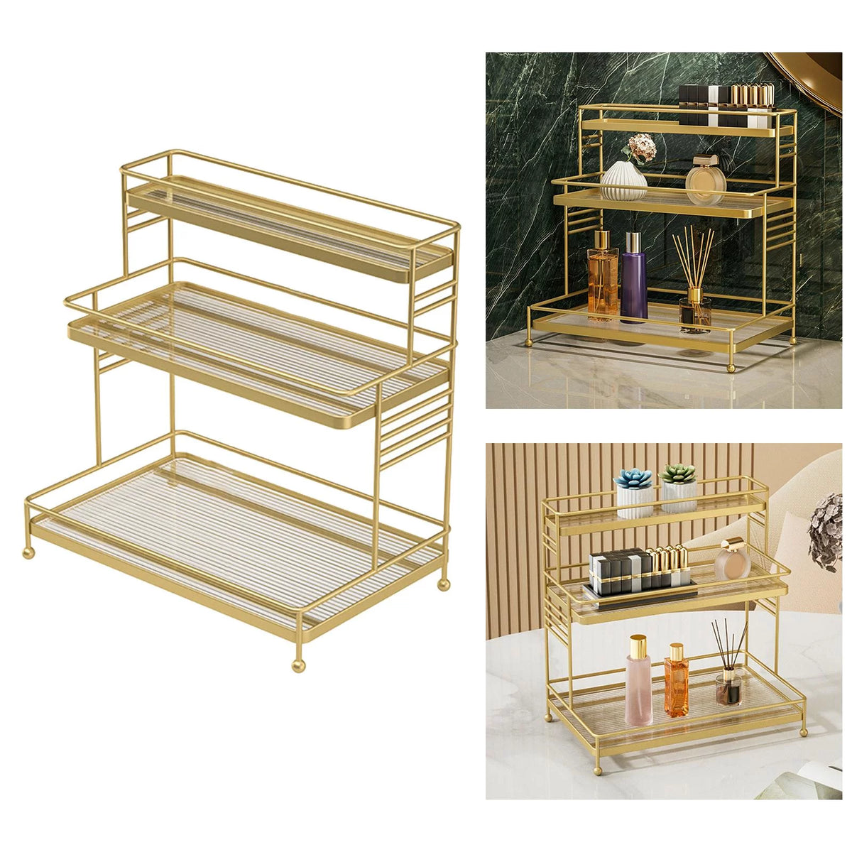 3-Tier Bathroom Ladder Shelf with Drawer L462690