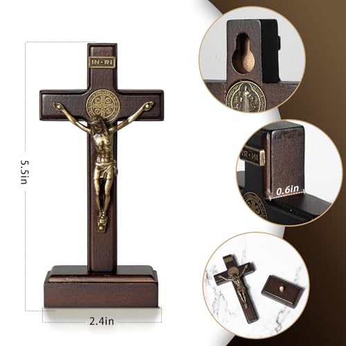 Wooden Crucifix Cross with Detachable Stand 10 Inch C966154