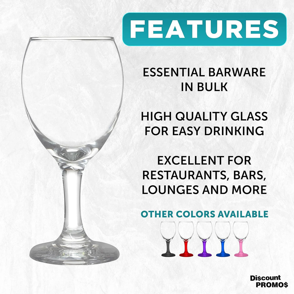 Clear 8.5 Oz Wine Glasses Set J1291
