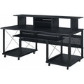 Black Music Desk with Shelves B4124