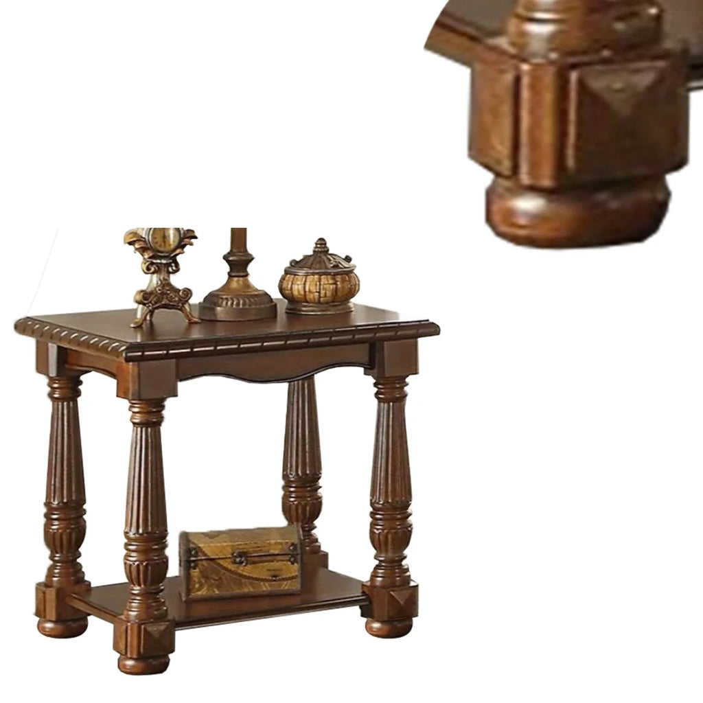 Brown Rubber Wood End Table X65586