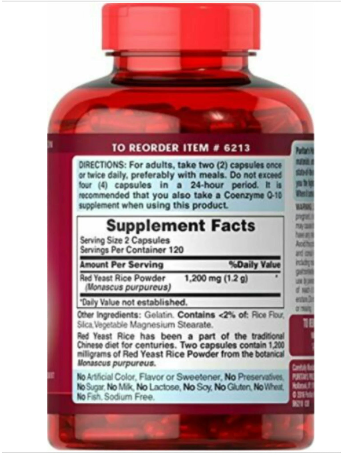Red Yeast Rice 600 mg 240 Count Pack of 2 H940744