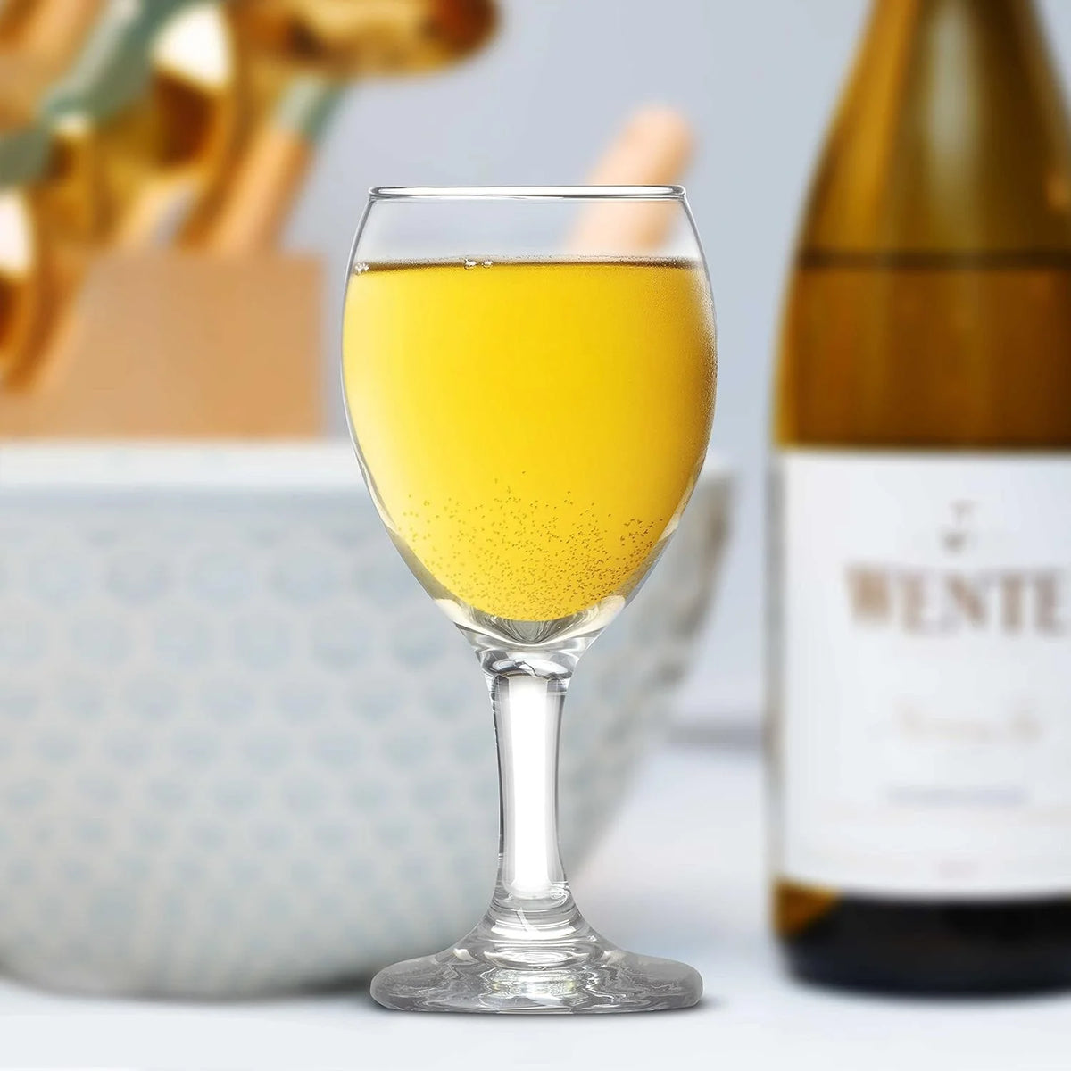 Clear 8.5 Oz Wine Glasses Set J1291
