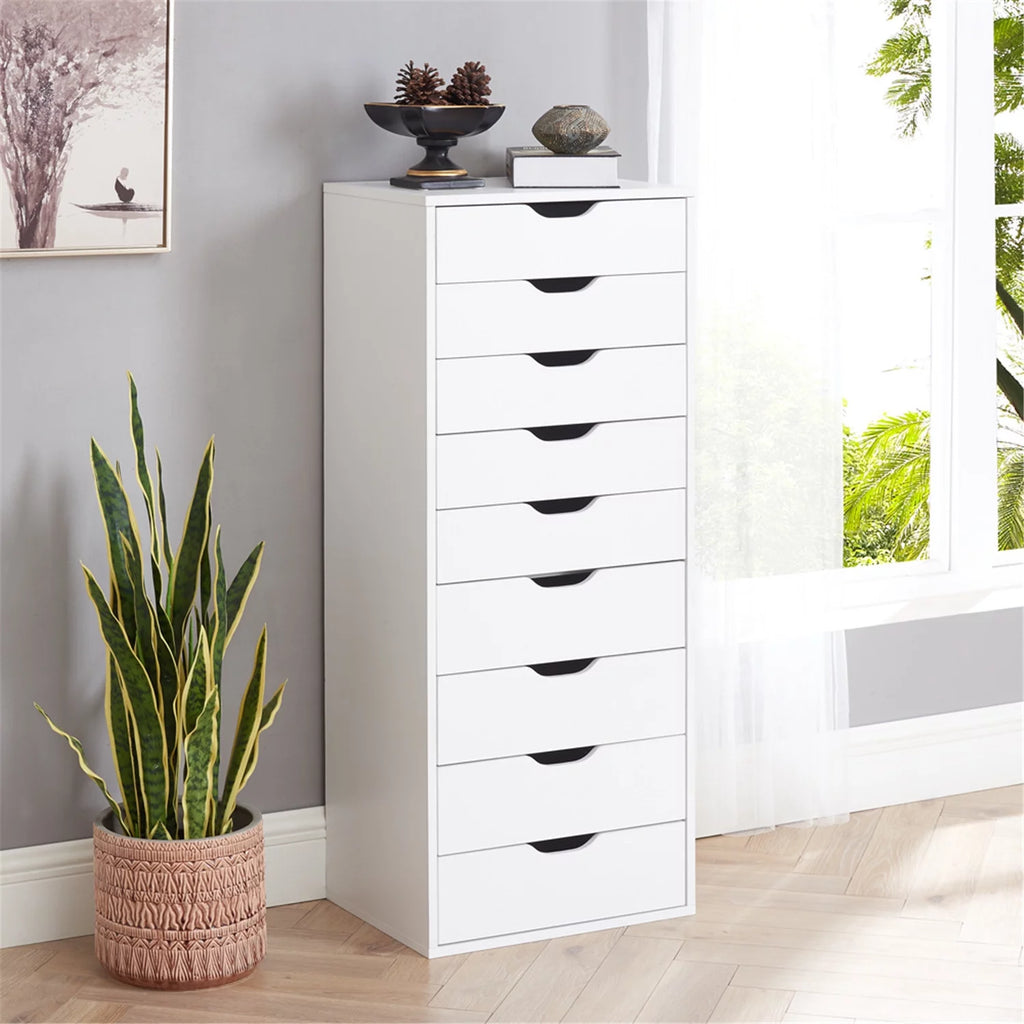White 5 Drawer Storage Cabinet with Shelf U440096