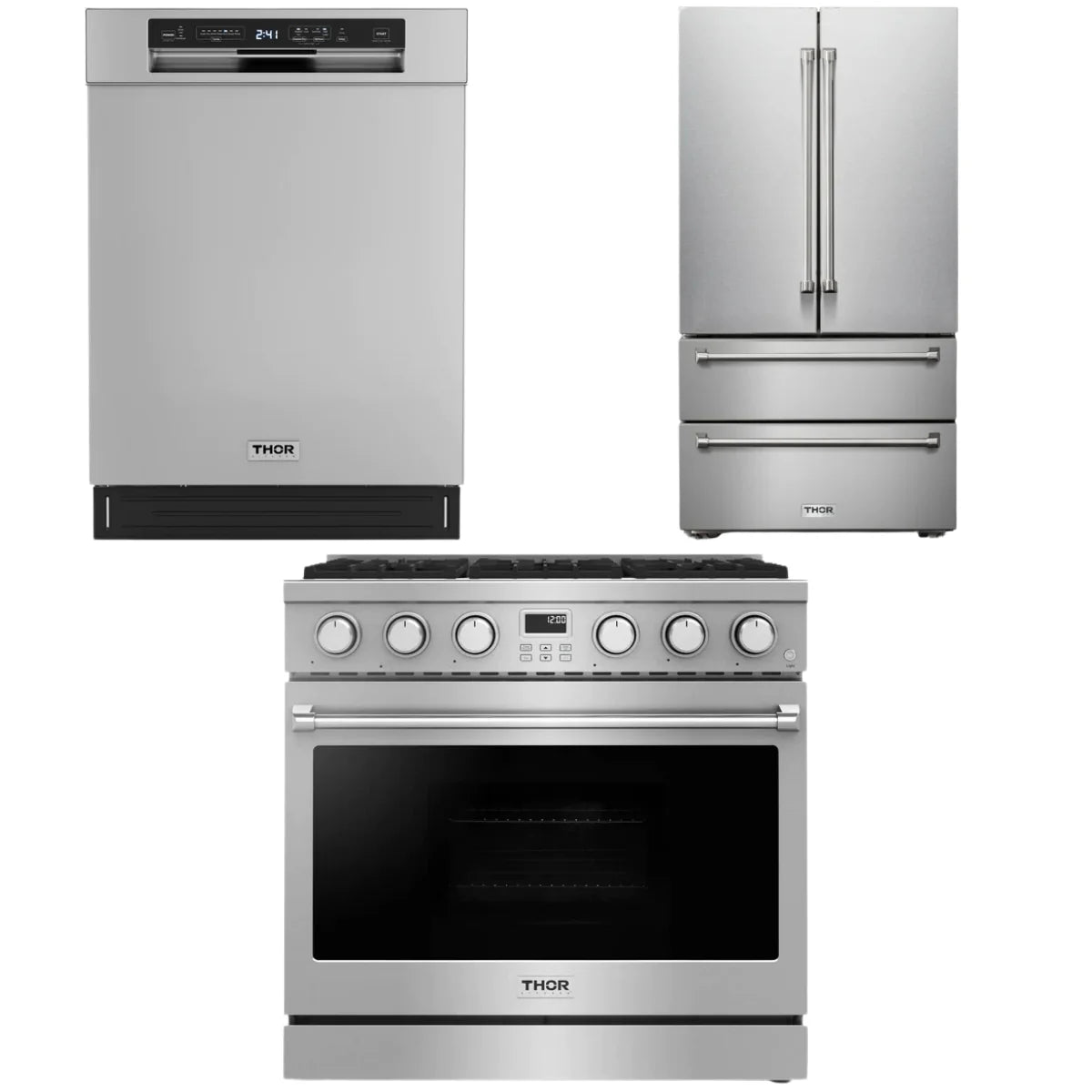 36 Gas Range, Refrigerator and Dishwasher W1594