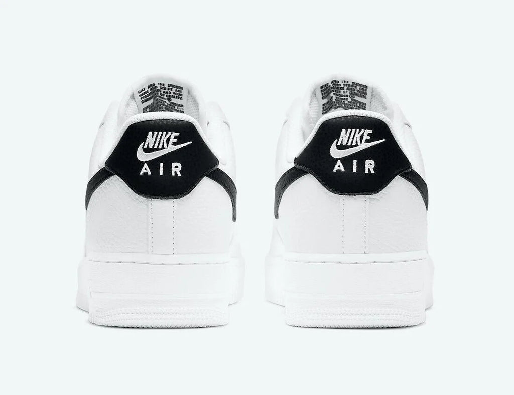 White Black Leather Sneaker Shoes V763