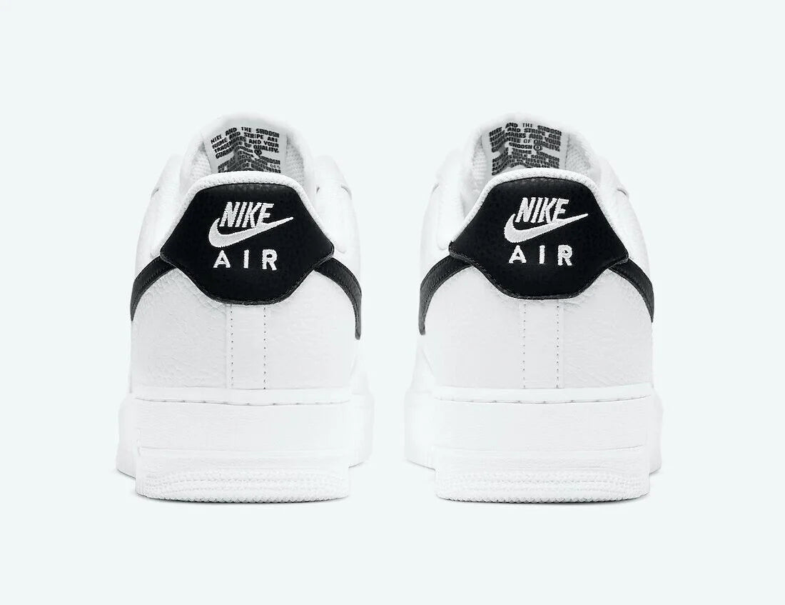 White Black Leather Sneaker Shoes V763