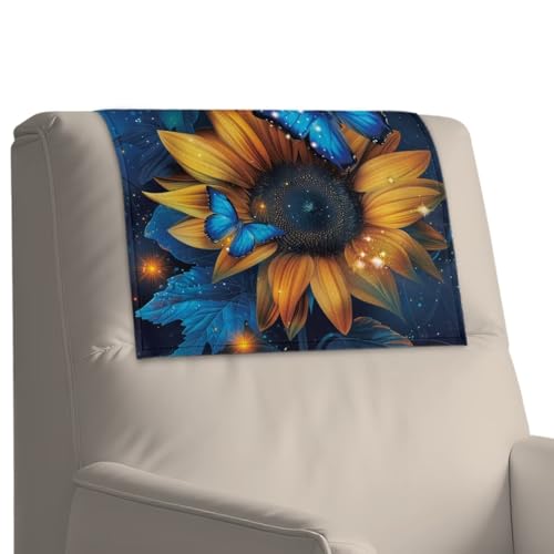 Orange Non Slip Waterproof Faux Leather Recliner Headrest Covers Set of 3 R7297
