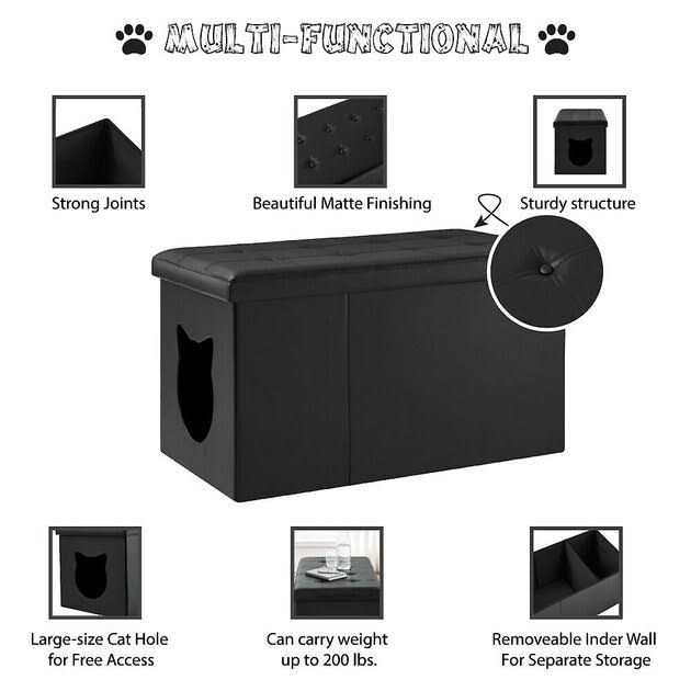 Cat Litter Box Enclosure Bench Ottoman B576877