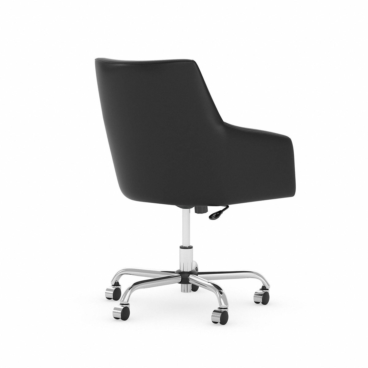 Black Leather Box Chair N219