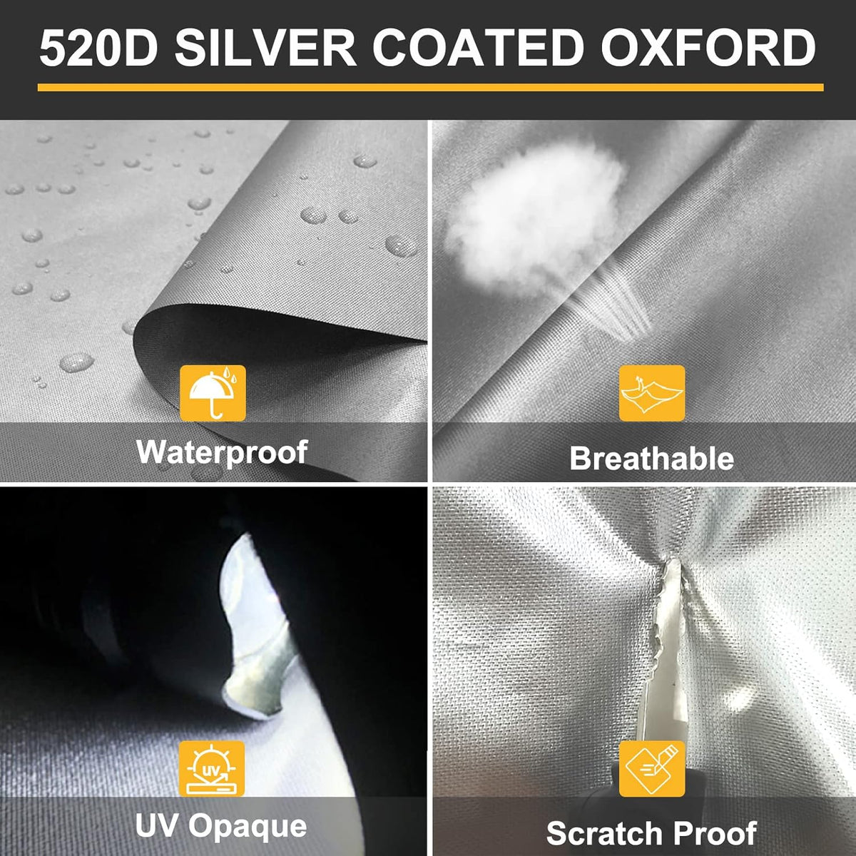 520D Oxford Pop-Up Camper Cover Fits 16'-18' Waterproof UV-Proof L1420