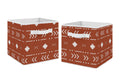 Rust and White Fabric Storage Bins Set of 2 G498946