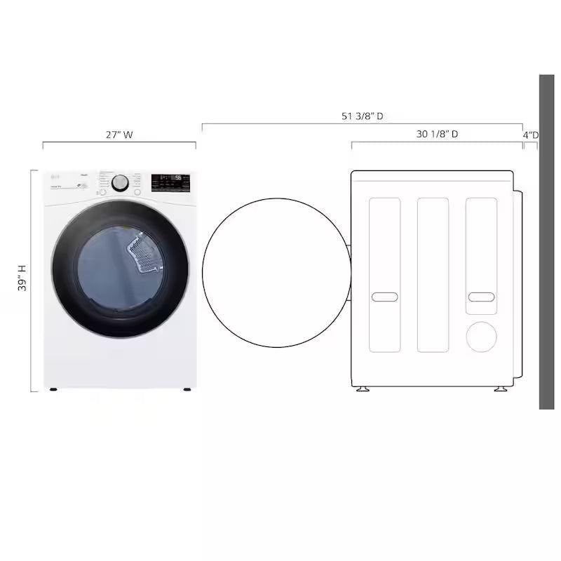 7.4 Cu. Ft. Vented Electric Dryer in White Z18564