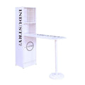 Modern Style Metal Counter Height Table with Wall Storage Cabinet White C628256