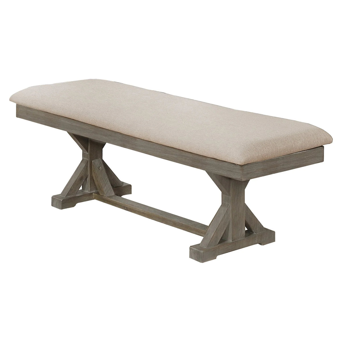 Gray Linen Dining Bench B8882