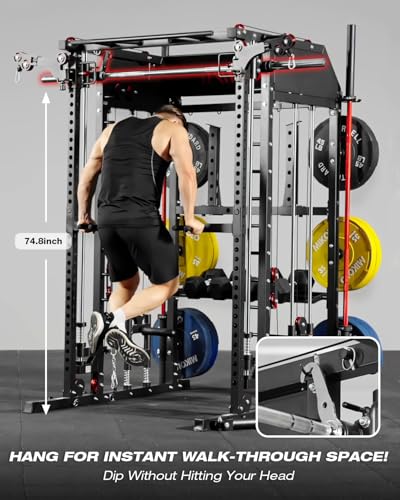 Smith Machine Power Cage with Dual Pulley System and Leg Press Attachment G3986