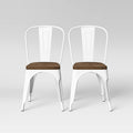 Matte White Wood Seat Dining Chair Set of 2 Y598848