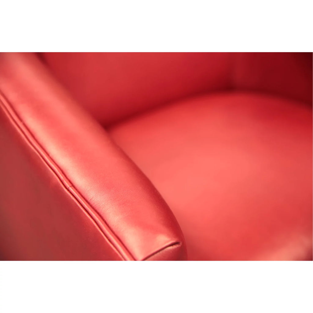 100% Top Grain Leather Swivel Club Armchair V746