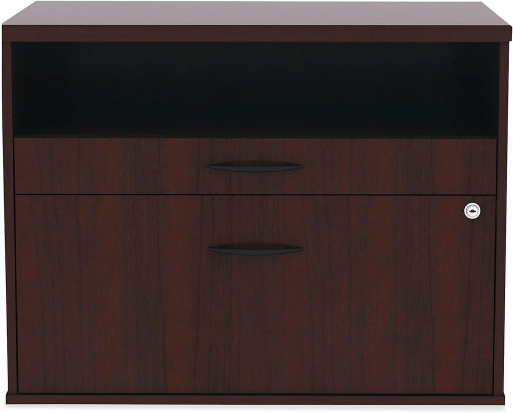 2-Drawer Low File Cabinet Credenza - Mahogany F147808