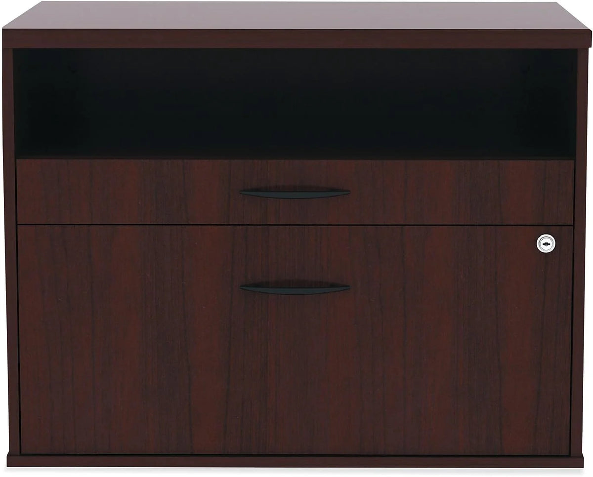 2-Drawer Low File Cabinet Credenza - Mahogany F147808