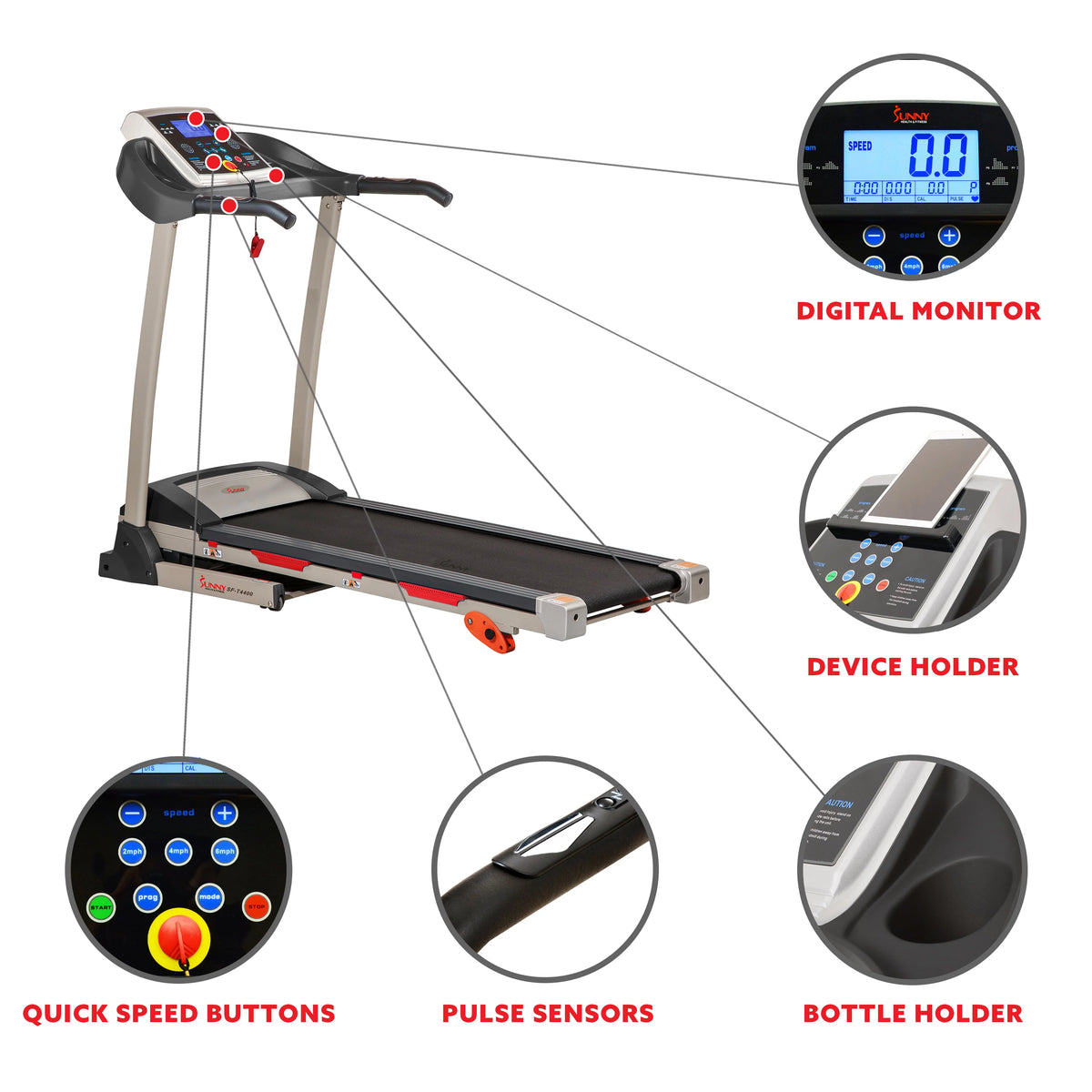 Folding Treadmill with Manual Incline and Pulse Sensors D34150