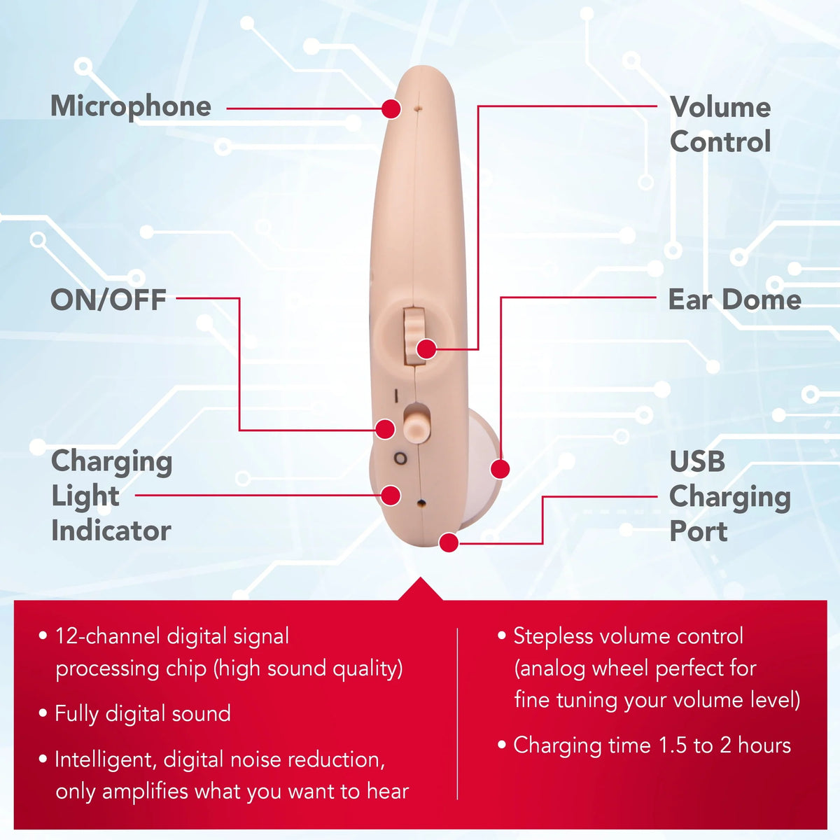 Beige Behind-the-Ear Hearing Aids H2748