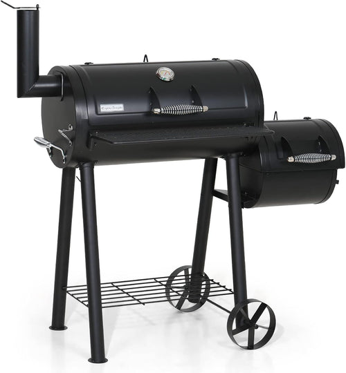 28-Inch Charcoal Barrel Grill with Offset Smoker C71267