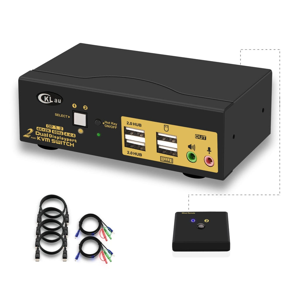 Dual Monitor Displayport KVM Switch 2 Port 4K@60Hz with Audio USB 2.0 Hub E71509
