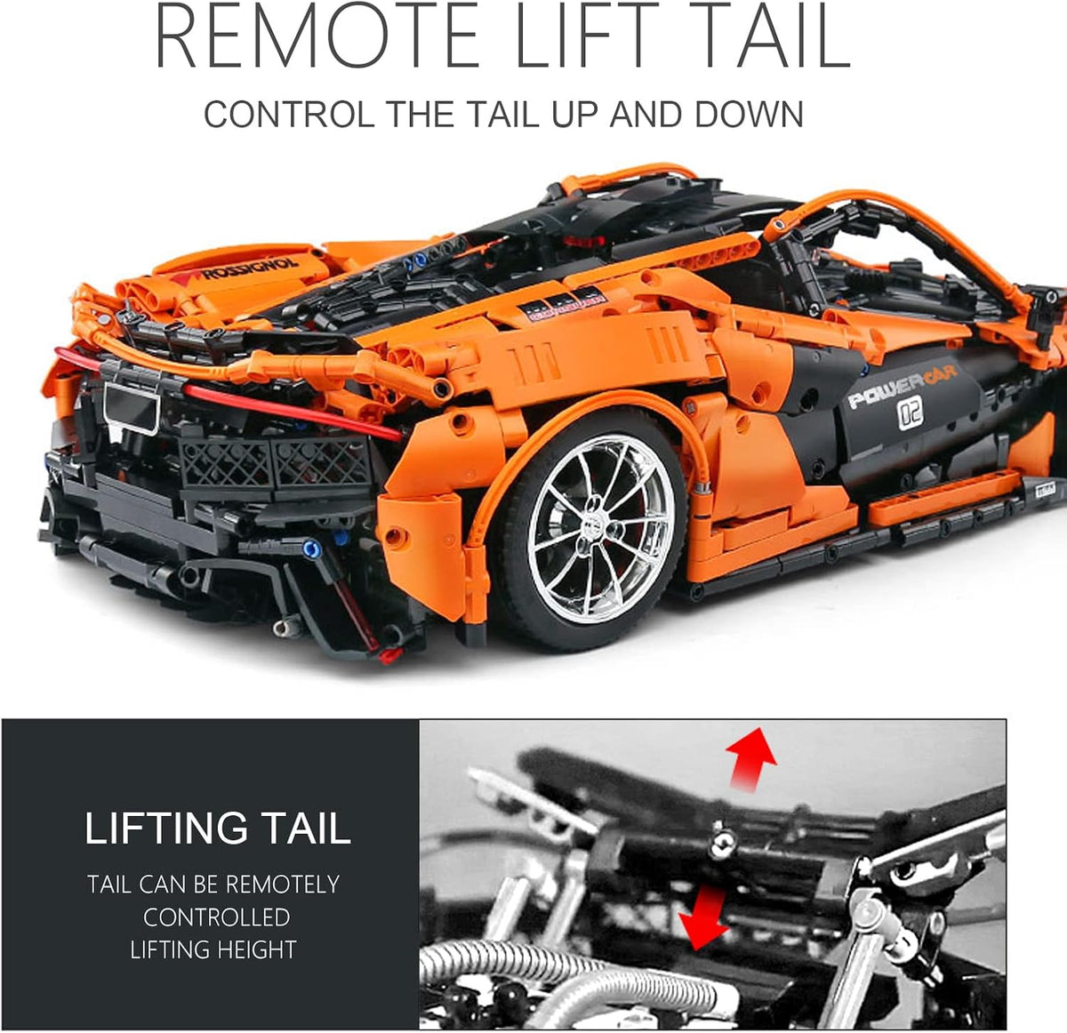 RC Sports Car Building Kit, 3228 Pieces 1:8 Scale O8839