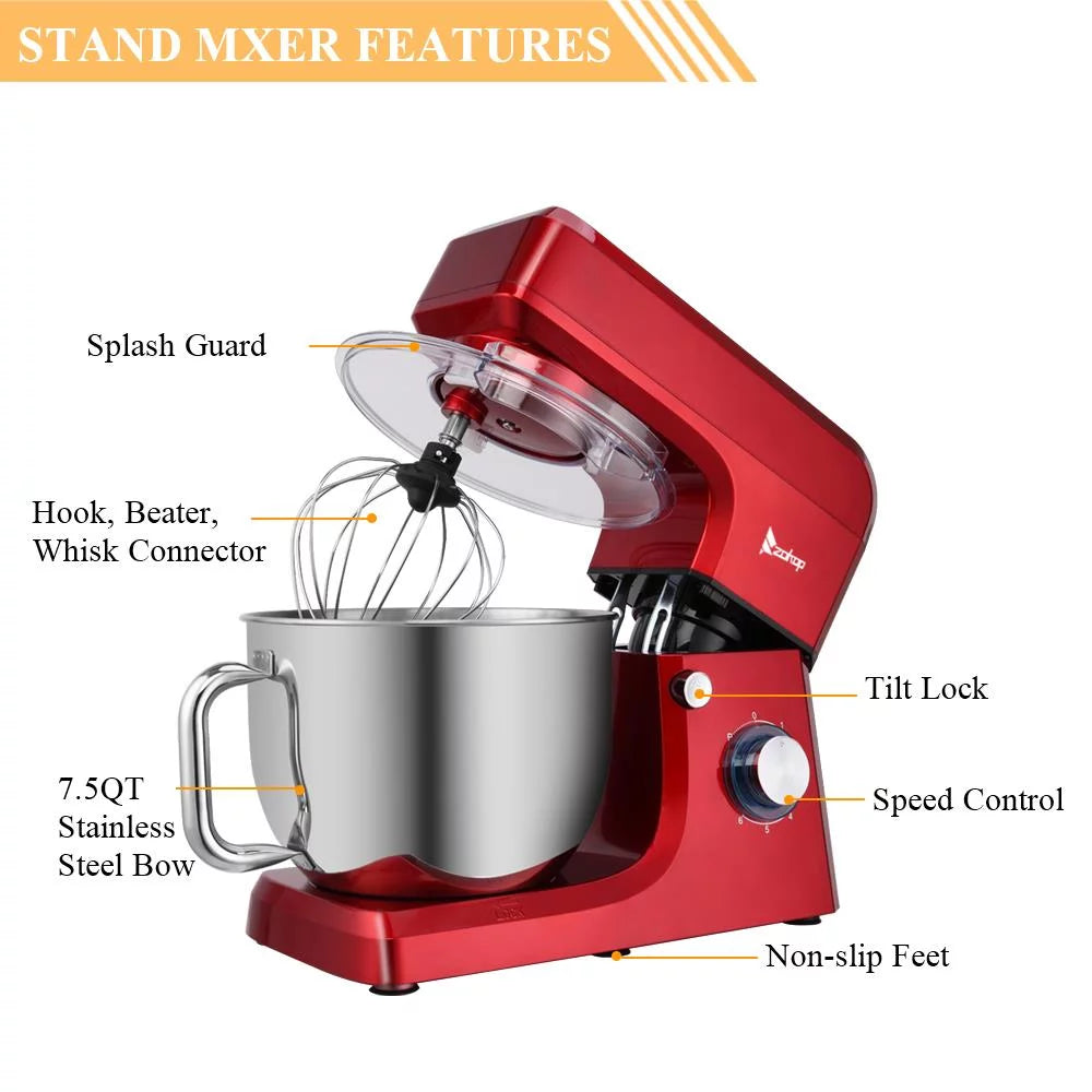 660W Tilt-Head Electric Mixer with 7.5 Quart Stainless Steel Bowl N8851