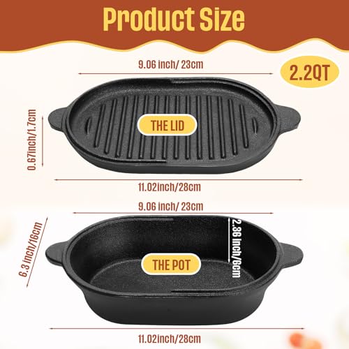 Pre-Seasoned Cast Iron Bread Pan with Lid 2.2QT J862