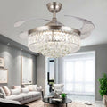42" Invisible Ceiling Fan Chandelier with Light H5699