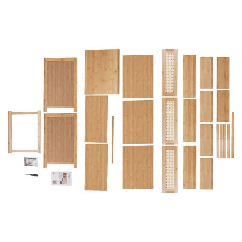 Bamboo Bedside Table with 3 Sliding Drawer P49101