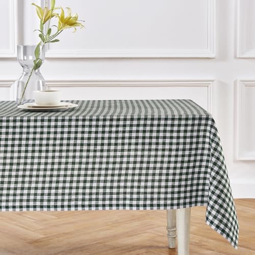100% Pure Linen Checkered Tablecloth 60 x 132 Inch P11706