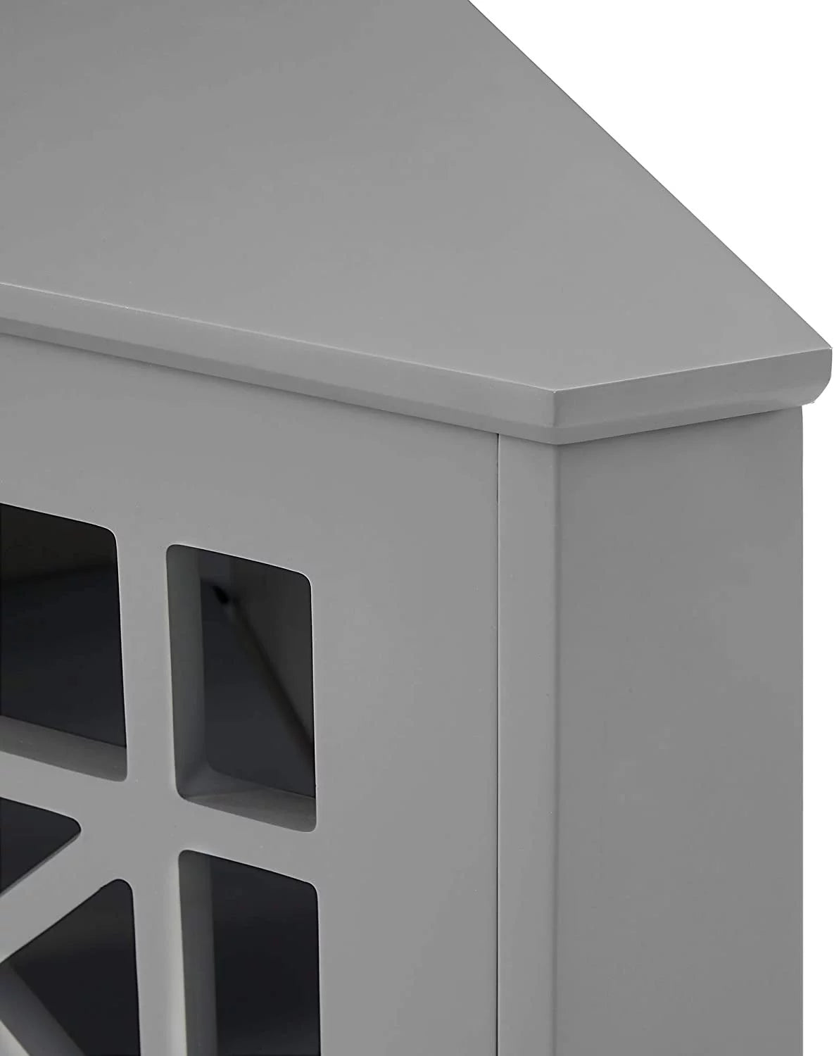 2 Door Corner Accent Table 32 Inch Grey N988