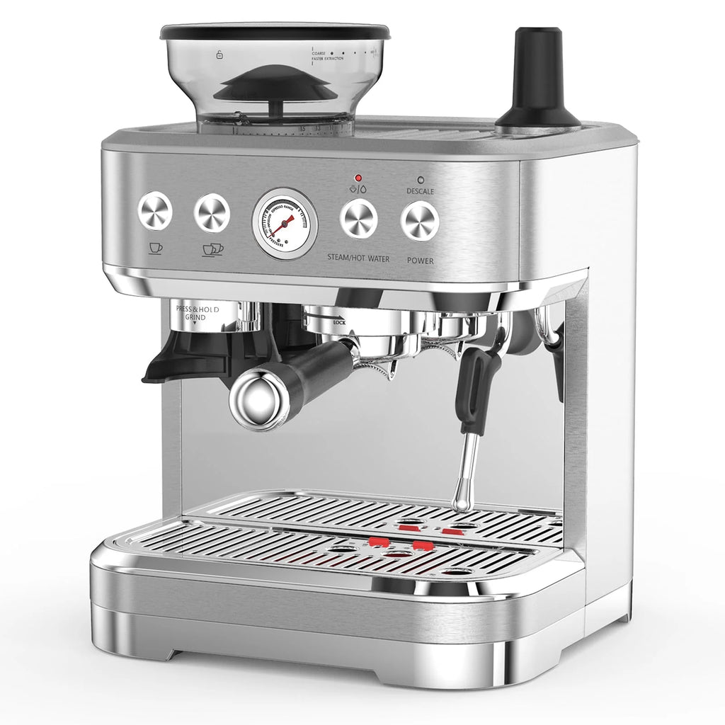 Espresso Machine with Grinder & Milk Frother, 15 Bar Coffee Maker X32304