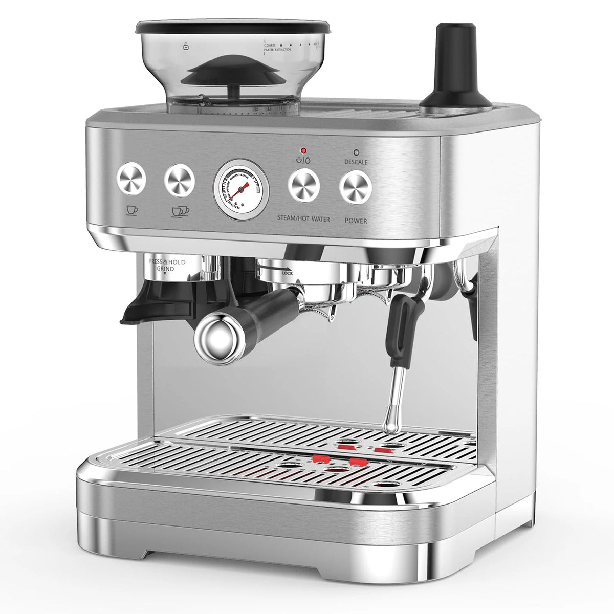 Espresso Machine with Grinder & Milk Frother, 15 Bar Coffee Maker X32304