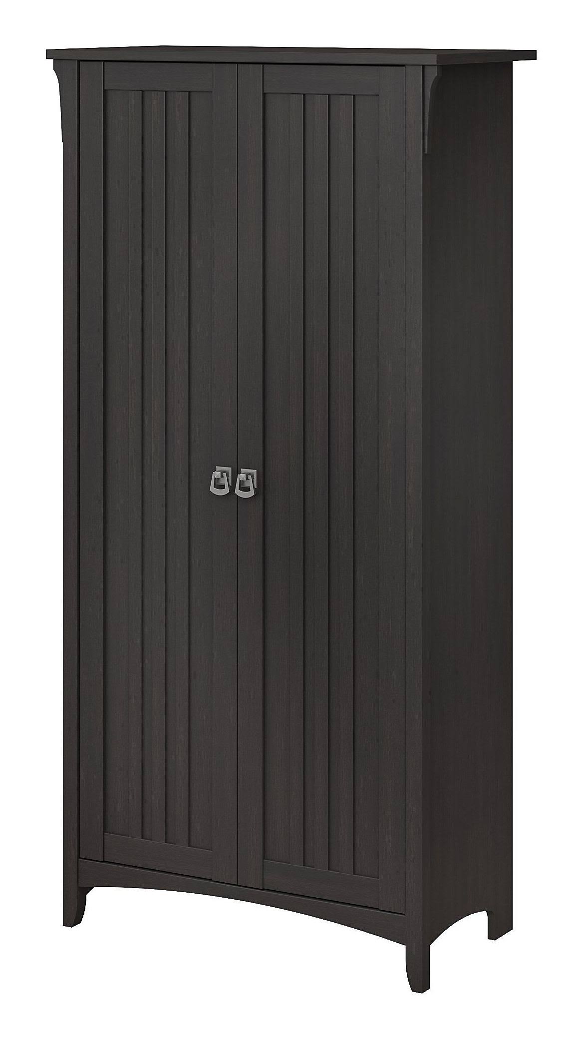 Vintage Black Tall Storage Cabinet with Doors C82663