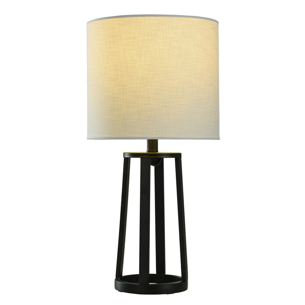 Matte Black Table Lamp with Drum Shade R31574