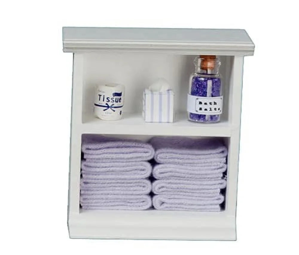 Miniature Furniture Shelf Unit & Bathroom Accessories X66107