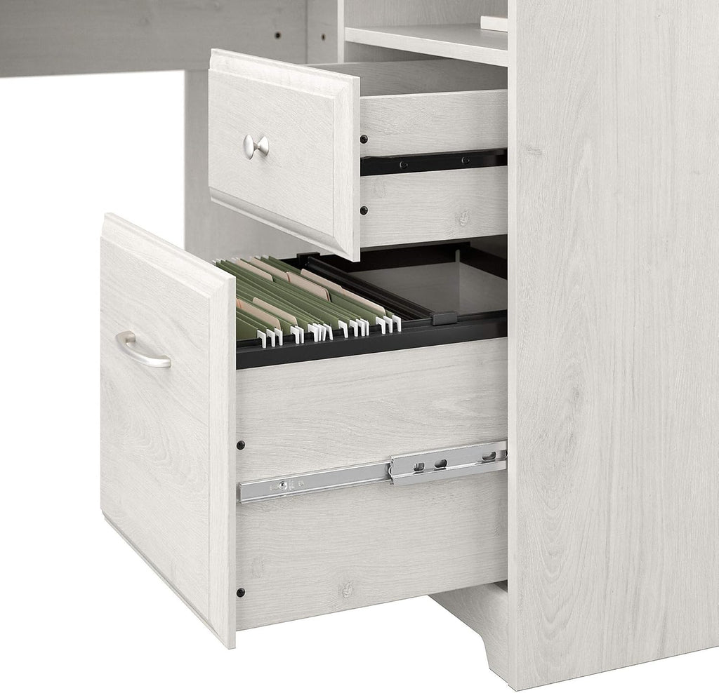 L Shape Desk, 60W, Linen White Oak Z87116