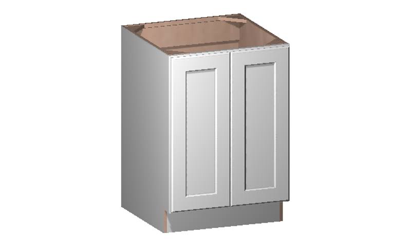 White 2 Door 1 Shelf Base Cabinet O3856