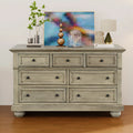 Stone Gray 7 Drawer Solid Wood Dresser C378826