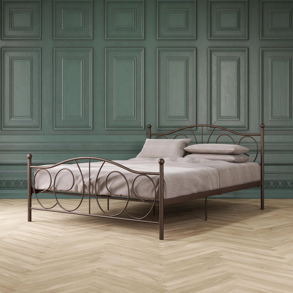 Queen Bronze Metal Platform Bed I3433